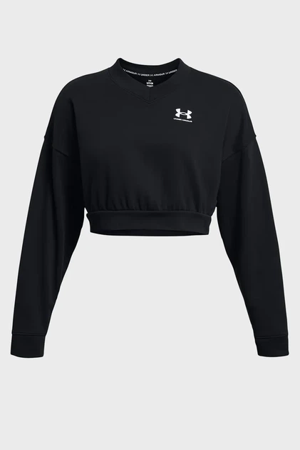 Жіночий чорний світшот UA Rival Terry OS Crop Crw Under Armour SM 1382738-001 - Фото 3 Жіночий чорний світшот UA Rival Terry OS Crop Crw Under Armour SM 1382738-001 - зображення 3