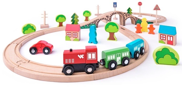 Drewniana kolejka Woody Land Ósemka 40 elementów (30616) (8591864930616) - obraz 2