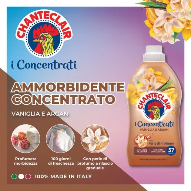 Ополіскувач для прання Chanteclair i Concentrati Vaniglia e Argan Ваніль та арган (57 прань) 1140 мл - зображення 2