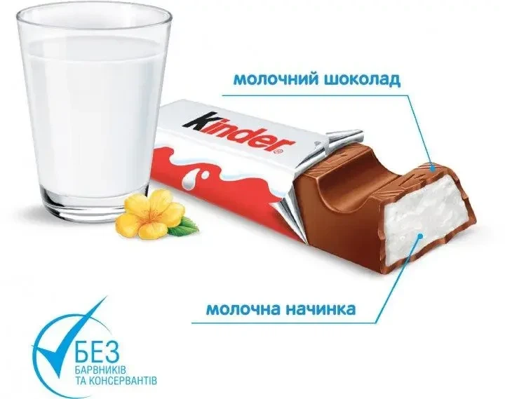Шоколадні батончики Kinder Chocolate 4 шт 50 г - зображення 2