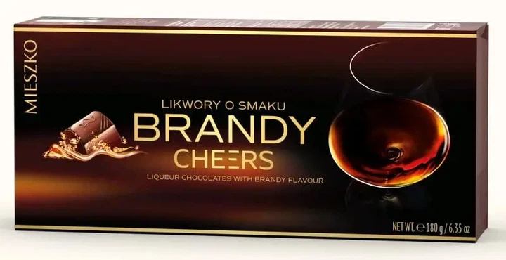 Конфеты шоколадные Mieszko Cheers Brandy пралине с ликером бренди 180 г - изображение 2