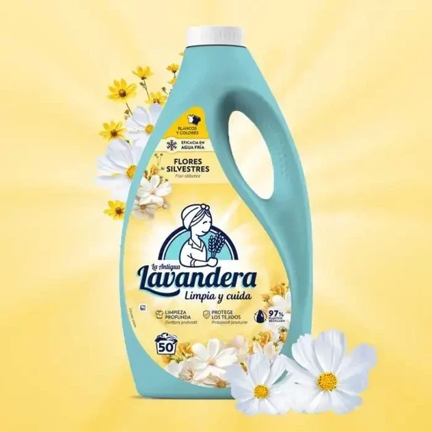 Гель для стирки Lavandera Flores Silvestres с ароматом полевых цветов (50 стирок) 2,5 л - изображение 2