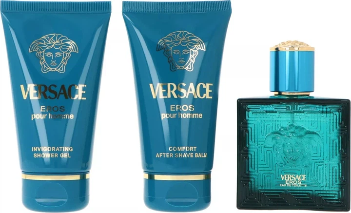 Набір для чоловіків Versace Eros Pour Homme Туалетна вода 50 мл + Гель для душу 50 мл + Бальзам після гоління 50 мл (8011003903061) - зображення 2