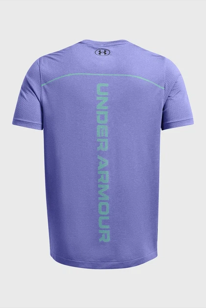 Чоловіча фіолетова футболка UA Rush Seamless Wordmark SS Under Armour S 1382799-561 - изображение 4