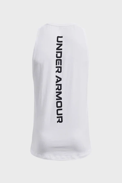 Чоловіча біла майка UA BASELINE COTTON TANK Under Armour M 1361901-100 - зображення 6