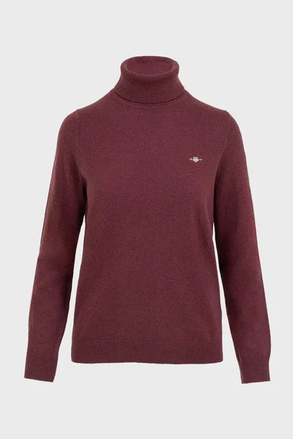 Жіночий бордовий вовняний гольф ROLLNECK Gant S 4805263 - Фото 1 Жіночий бордовий вовняний гольф ROLLNECK Gant S 4805263 - изображение 1