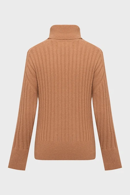 Жіночий коричневий вовняний гольф RIBBED TURTLENECK Gant L 4805397 - изображение 2