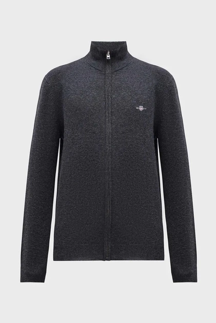 Чоловічий сірий вовняний кардиган EXTRAFINE LAMBSWOOL ZIP Gant S 8050275 - Фото 1 Чоловічий сірий вовняний кардиган EXTRAFINE LAMBSWOOL ZIP Gant S 8050275 - изображение 1