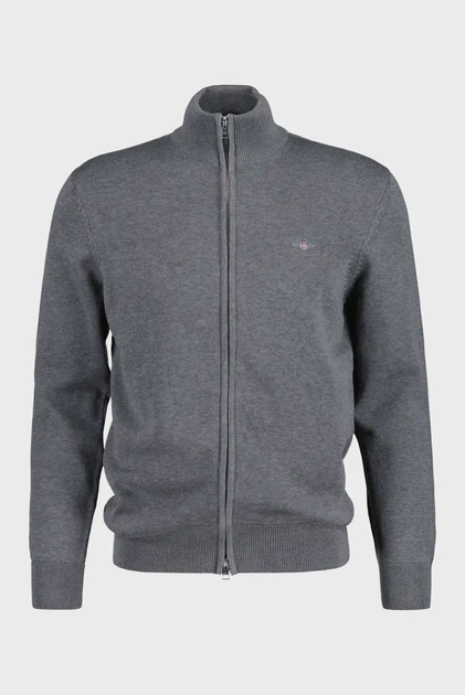 Чоловічий сірий кардиган CASUAL COTTON ZIP Gant XXXL 8030164 - изображение 5