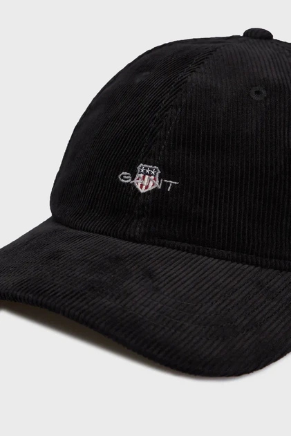 Чоловіча чорна вельветова кепка SHIELD CORD CAP Gant OS 9900213 - изображение 3