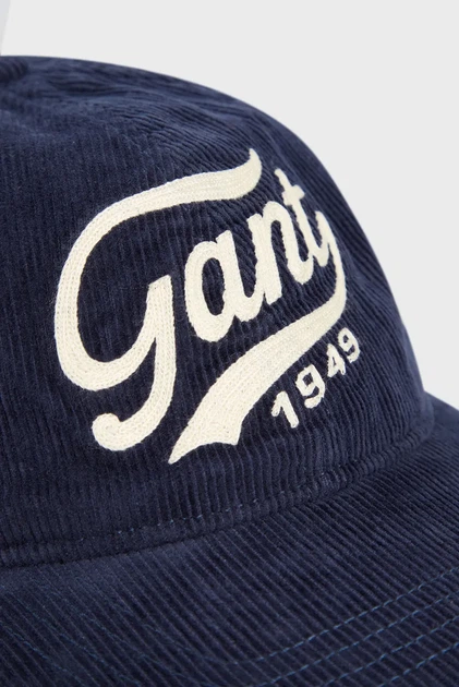 Чоловіча темно-синя вельветова кепка LOGO WASHED CORD CAP Gant OS 9900248 - Фото 4 Чоловіча темно-синя вельветова кепка LOGO WASHED CORD CAP Gant OS 9900248 - изображение 4