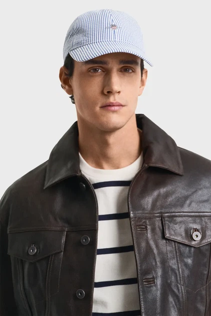 Чоловіча кепка у смужку SEERSUCKER CAP Gant OS 9900270 - изображение 2