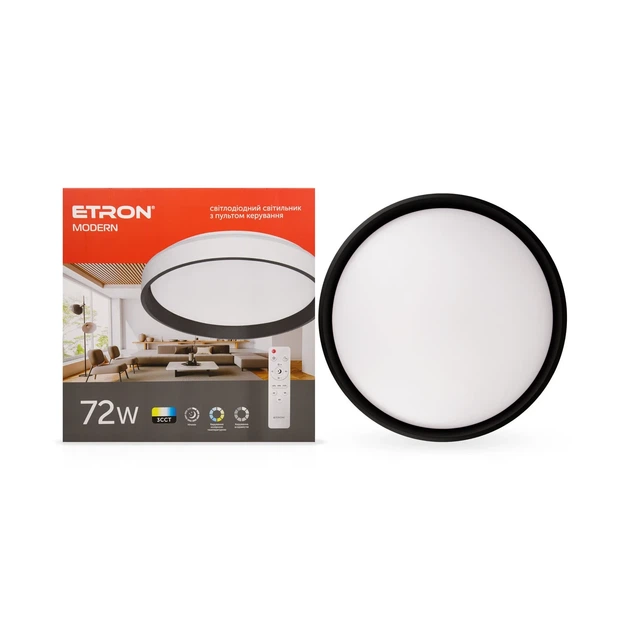 Светодиодный светильник Smart MODERN 1-ESP-2053 72W Black&White IP20 ETRON - изображение 2