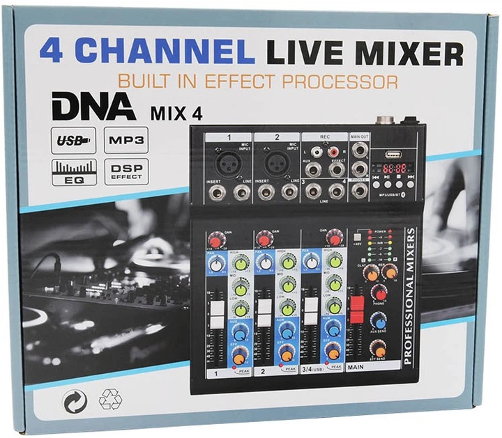 Mikser audio DNA MIX 4 USB MP3 analogowy 4 kanały (5907780141112) - obraz 7