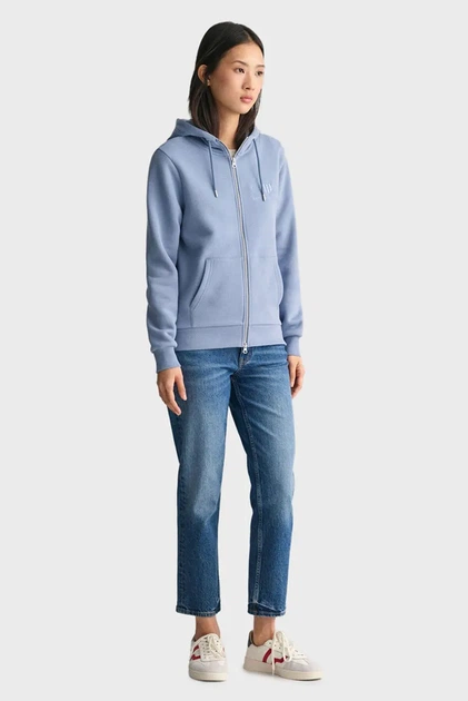 Жіноче блакитне худі REG TONAL SHIELD ZIP Gant M 4200671 - изображение 2