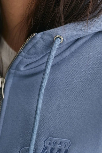 Жіноче блакитне худі REG TONAL SHIELD ZIP Gant M 4200671 - изображение 5