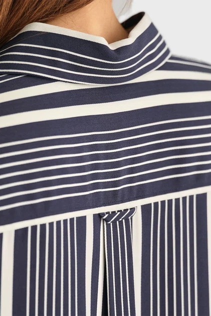 Жіноча темно-синя сорочка у смужку REL STRIPED Gant 38 4300285 - изображение 6