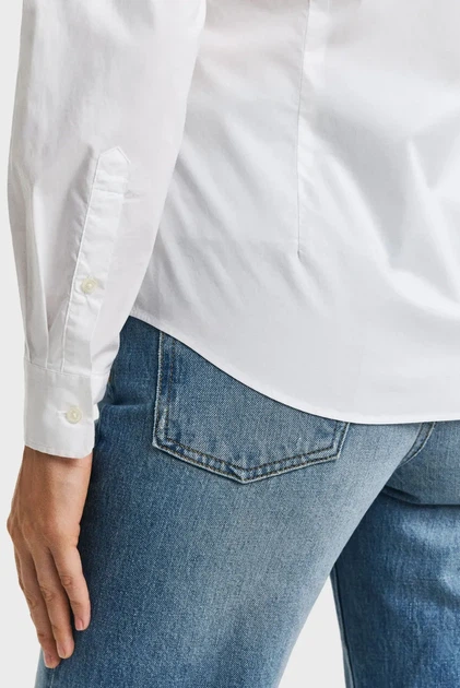 Жіноча біла сорочка SLIM POPLIN SOLID Gant 34 4300486 - зображення 6