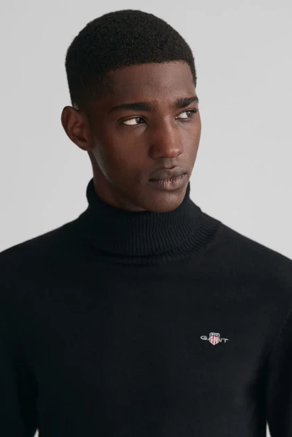 Чоловічий чорний гольф ROLLNECK Gant XXL 8060070 - изображение 4