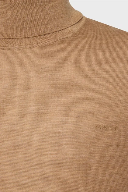 Чоловічий коричневий вовняний гольф EXTRAFINE MERINO WOOL TURTLENECK Gant XXXL 8050207 - изображение 4