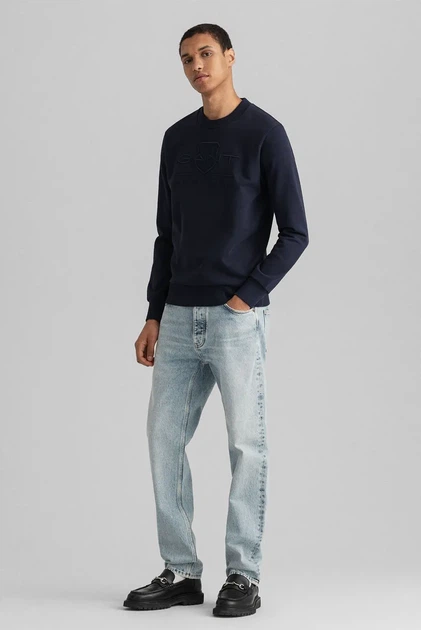 Чоловічий темно-синій світшот REG TONAL SHIELD C-NECK Gant XXXL 2036017 - изображение 2