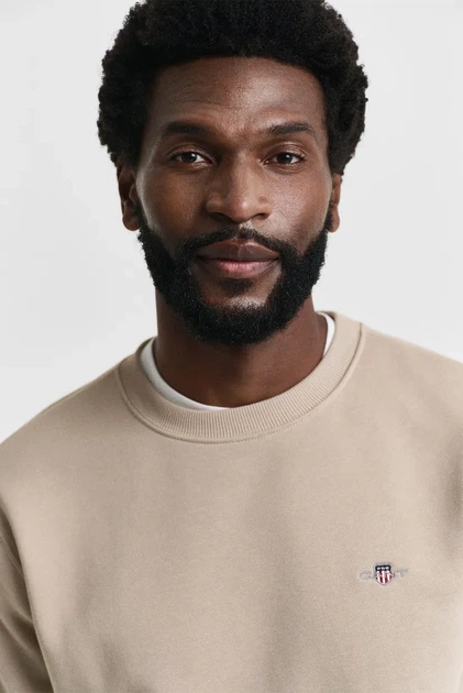 Чоловічий бежевий світшот REG SHIELD C-NECK SWEAT Gant S 2006065 - изображение 4