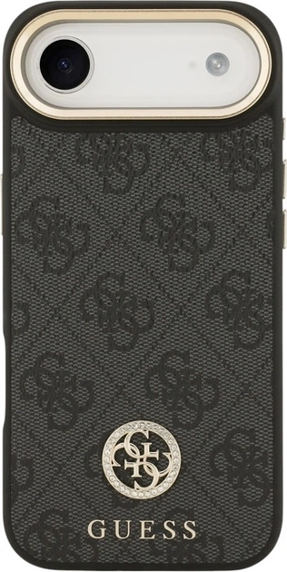 Etui Guess 4G Strass Logo & Big Strap Metal Buttons MagSafe do Apple iPhone Air Black (GUHMP17MP4G4DCSK) - obraz 2