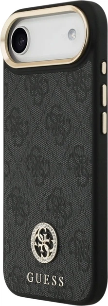 Etui Guess 4G Strass Logo & Big Strap Metal Buttons MagSafe do Apple iPhone Air Black (GUHMP17MP4G4DCSK) - obraz 3