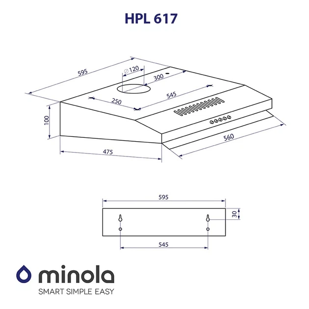 Вытяжка Minola HPL 617 WH - изображение 3