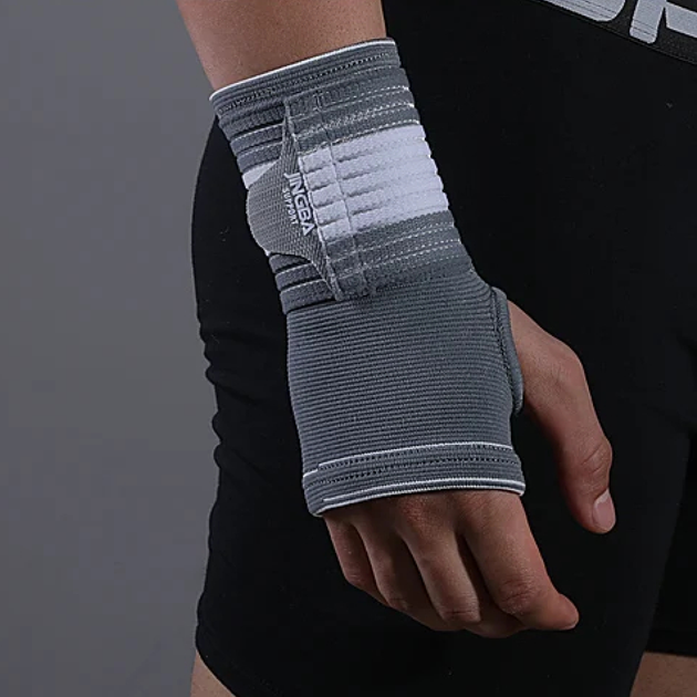 Компрессионные перчатки для поддержки запястья и пальцев JINGBA grey L - изображение 2
