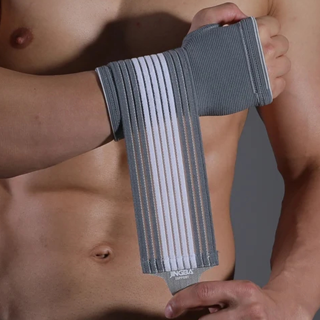 Компрессионные перчатки для поддержки запястья и пальцев JINGBA grey L - изображение 3