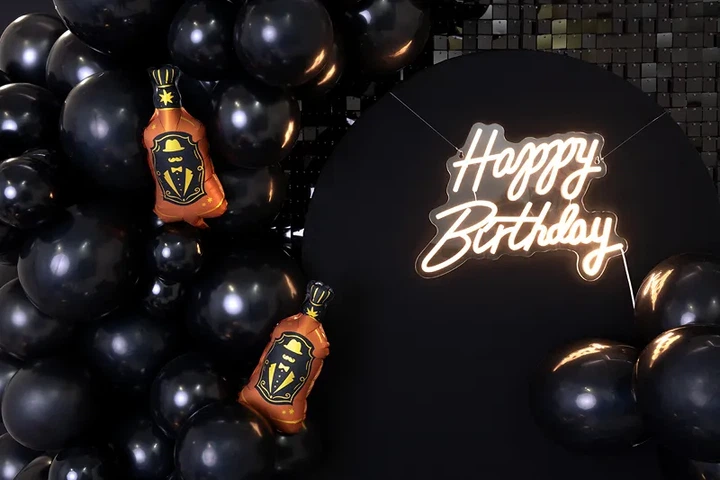 Neon LED PartyDeco Happy Birthday Biały 40 x 29,5 cm (NEON4) (5904555067844) - obraz 4