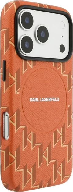 Etui Karl Lagerfeld Monogram Logo MagSafe do Apple iPhone 17 Pro Orange (KLHMP17L5PGKLMCO) - obraz 4