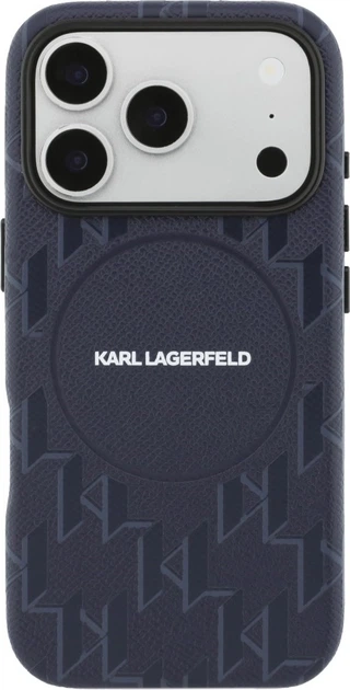 Etui Karl Lagerfeld Monogram Logo MagSafe do Apple iPhone 17 Pro Blue (KLHMP17L5PGKLMCB) - obraz 2