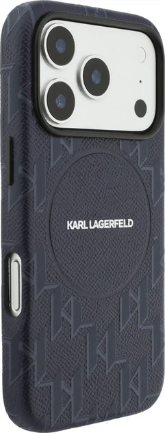 Etui Karl Lagerfeld Monogram Logo MagSafe do Apple iPhone 17 Pro Blue (KLHMP17L5PGKLMCB) - obraz 4