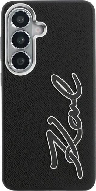 Чохол Karl Lagerfeld Grained Signature Metal Resin Logo для Samsung Galaxy S26 Black (KLHCS26SPGFKSRSK) - зображення 2