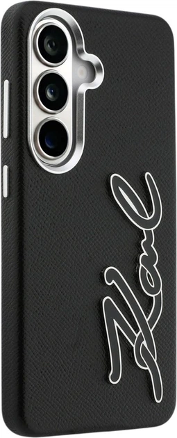 Чохол Karl Lagerfeld Grained Signature Metal Resin Logo для Samsung Galaxy S26 Black (KLHCS26SPGFKSRSK) - зображення 4
