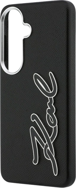 Чохол Karl Lagerfeld Grained Signature Metal Resin Logo для Samsung Galaxy S26 Black (KLHCS26SPGFKSRSK) - зображення 6