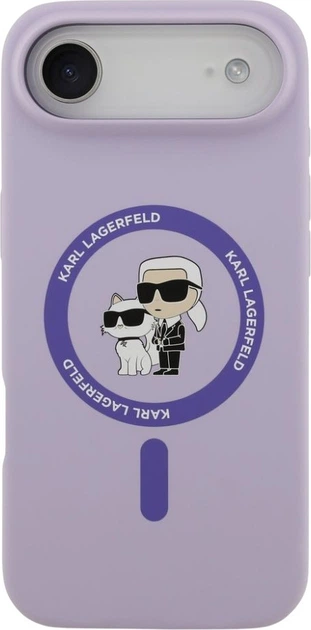 Чохол Karl Lagerfeld Liquid Silicone Karl and Choupette MagSafe для Apple iPhone Air Purple (KLHMP17MSCMKCRHU) - зображення 2