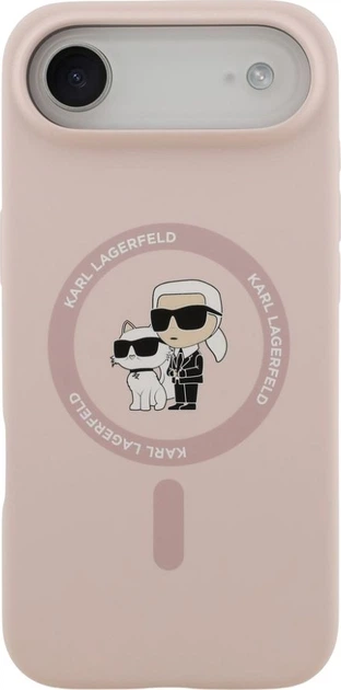 Чохол Karl Lagerfeld Liquid Silicone Karl and Choupette MagSafe для Apple iPhone Air Pink (KLHMP17MSCMKCRHP) - зображення 2