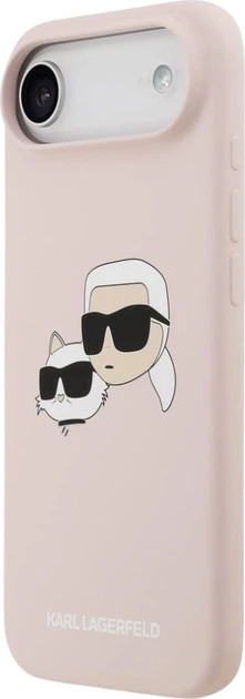 Чохол Karl Lagerfeld Liquid Silicone Double Heads MagSafe для Apple iPhone Air Pink (KLHMP17MSKCHPPLP) - зображення 3