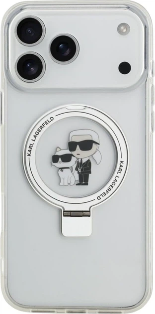 Чохол Karl Lagerfeld Ringstand Karl and Choupette MagSafe для Apple iPhone 17 Pro Max Transparent (KLHMP17XHMRSKCH) - зображення 2