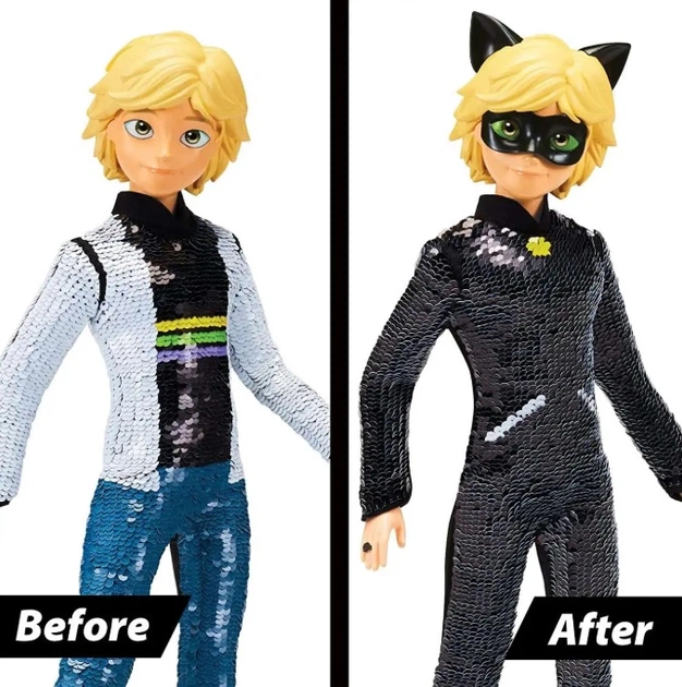 Lalka Playmates Miraculous Fashion Flip Adrien i strój Czarnego Kota 26 cm (43377501954) - obraz 5