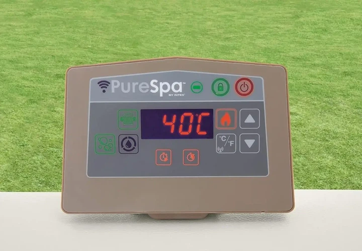 Надувной джакузи с подогревом Бассейн Intex СПА PureSpa Greywood Deluxe Wi-Fi 196 х 71 см 6 человек Объем 1098 л - изображение 2