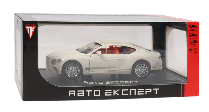 Металлическая машинка инерционная с эффектами Bentley Continental GT Авто Експерт Белый - Фото 5 Металлическая машинка инерционная с эффектами Bentley Continental GT Авто Експерт Белый - изображение 5