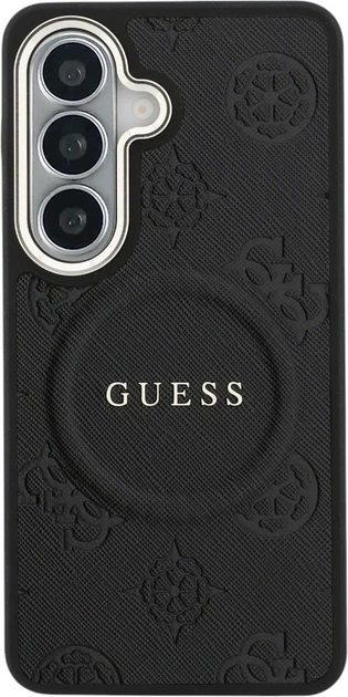 Чохол Guess Saffiano Peony Embossed Ring MagSafe для Samsung Galaxy S26 Plus Black (GUHMS26MPSAMSECK) - зображення 2