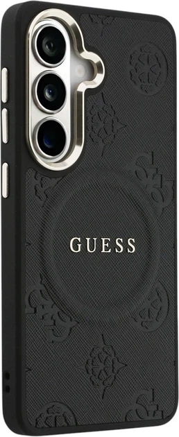 Чохол Guess Saffiano Peony Embossed Ring MagSafe для Samsung Galaxy S26 Plus Black (GUHMS26MPSAMSECK) - зображення 4