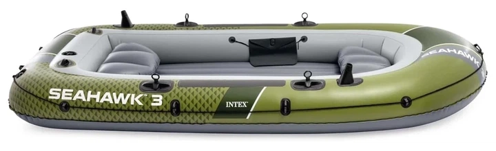 Надувная Лодка Интекс Intex Seahawk 3 с надувными сиденьями 295 x 137 x 43 см Трёхместная - Фото 3 Надувная Лодка Интекс Intex Seahawk 3 с надувными сиденьями 295 x 137 x 43 см Трёхместная - изображение 3