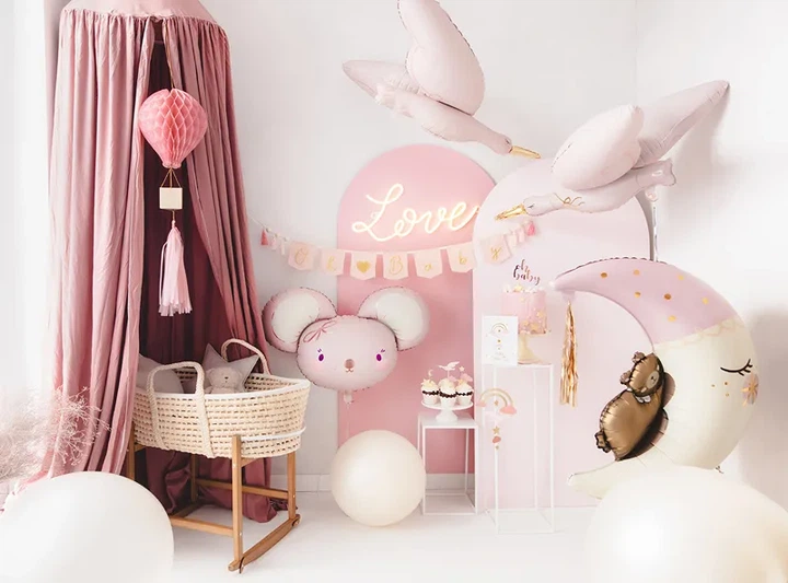 Baner PartyDeco Oh Baby z frędzlami 2,5 m Jasnoróżowy (GRL100-081J) (5904555015210) - obraz 4