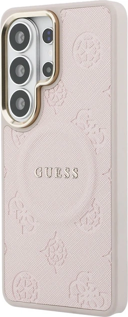 Чохол Guess Saffiano Peony Embossed Ring MagSafe для Samsung Galaxy S26 Ultra Pink (GUHMS26LPSAMSECP) - зображення 3